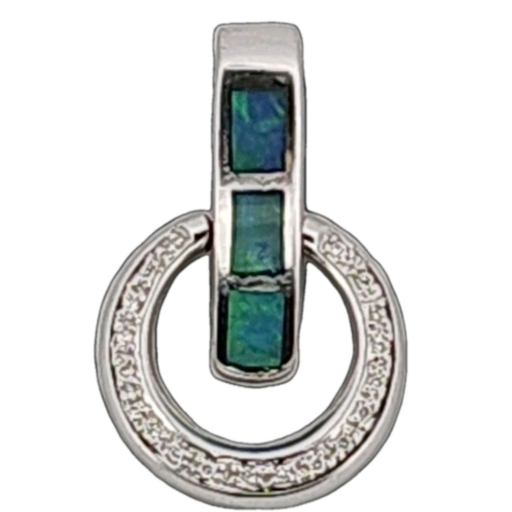 14k Gold Diamond and Opal Pendant Solid Gold Estate 4.6 grams